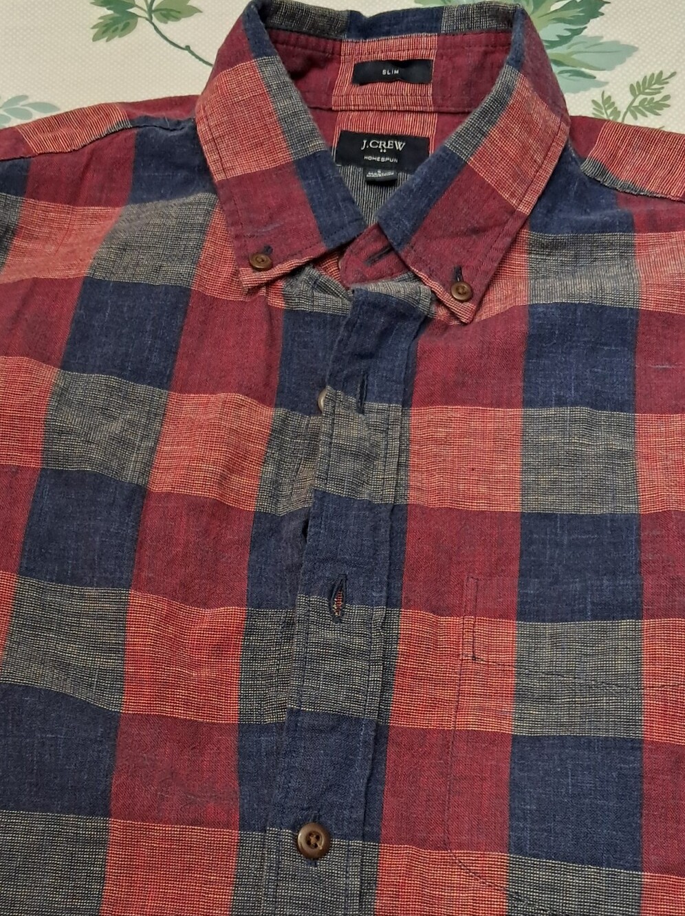 J. Crew Men's Plaid Shirt, %100 Cotton, Sz. Small Slim Fit - Picture 11 of 11
